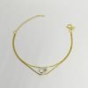 PULSEIRA UMA ZIRC CORACAO 8MM BANHO DOURADO