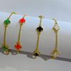 PULSEIRA TRES TREVOS BANHO DOURADO