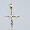 PINGENTE CRUCI. TODO DE PEDRAS BANHO DOURADO