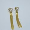 BRINCO CORACAO DE PEDRAS COM FRANJA BANHO DOURADO
