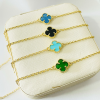 PULSEIRA 1 TREVO CORES BANHO DOURADO