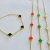 PULSEIRA TRES TREVOS BANHO DOURADO