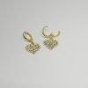 ARGOLA PEND CORACAO DE PEDRAS BANHO DOURADO